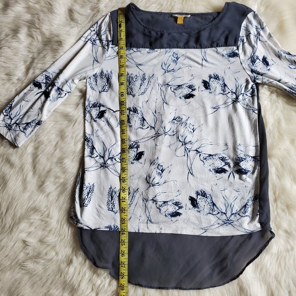 Anthro Leifsdottir Floral Print Silk Back Blouse S - Picture 15 of 16